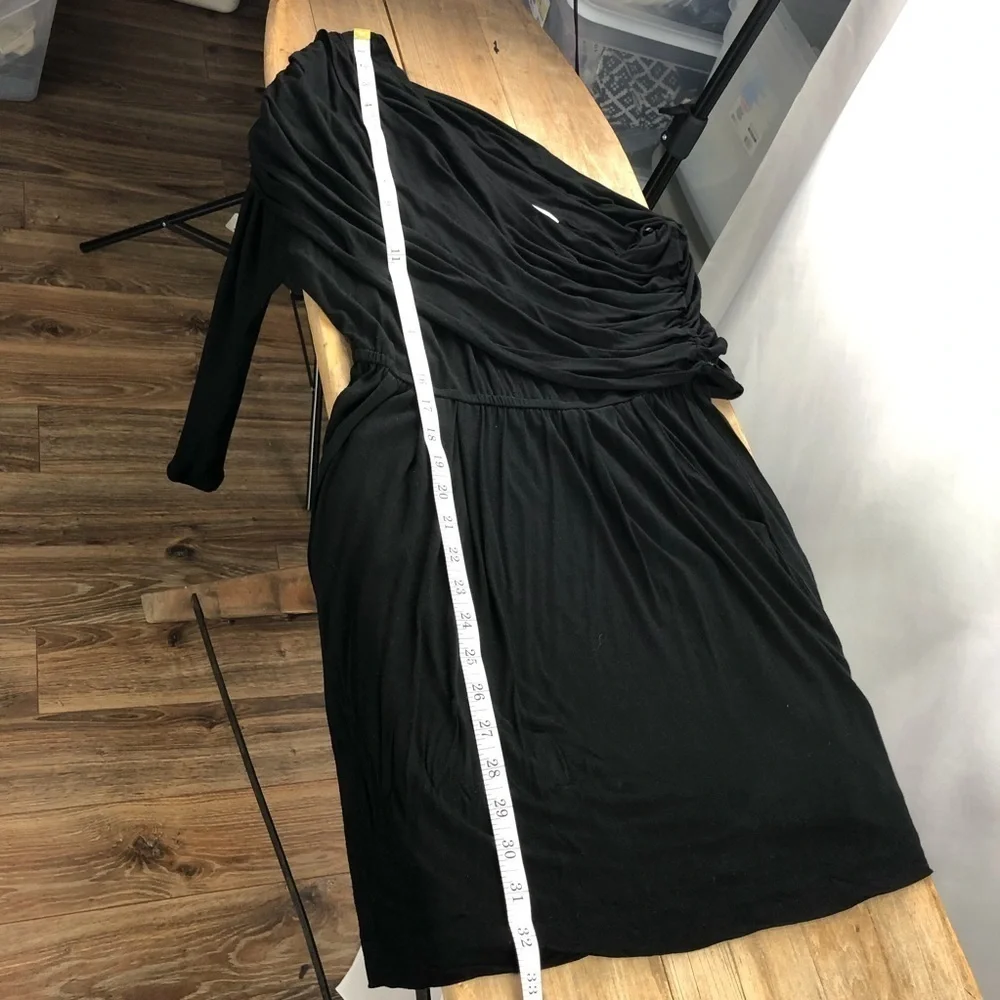 12th Street by Cynthia Vincent black one shoulder LBD